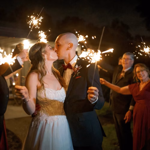 Couple with sparklers